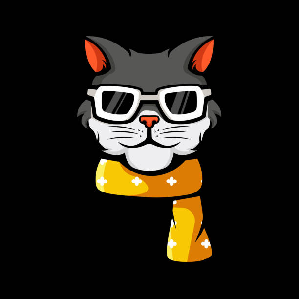 ilustrações de stock, clip art, desenhos animados e ícones de cat wearing glasses - dog set humor happiness