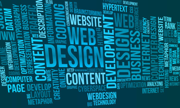 ilustrações de stock, clip art, desenhos animados e ícones de web design word cloud template. creative concept vector background. - web design