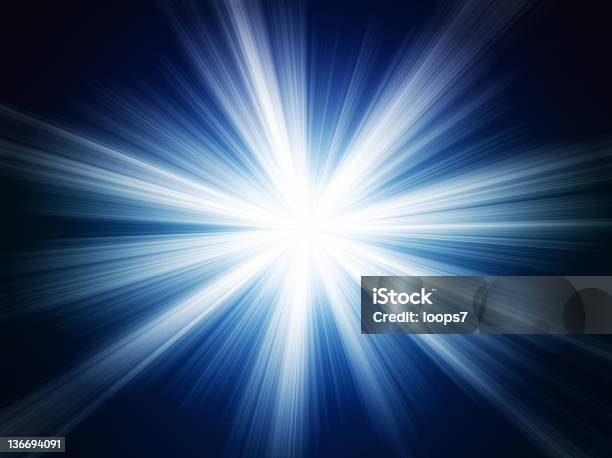 Explosão De Estrela - Fotografias de stock e mais imagens de Abstrato - Abstrato, Azul, Branco