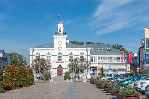 Ciechanow, Poland - October 3, 2021: Ciechanow City Hall.