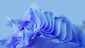 3d render, abstract blue background with folds and layers, fashion wallpaper