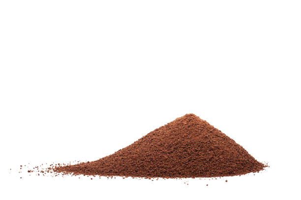 Pile of cocoa powder isolated on white background.. stock photo