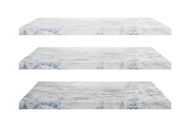 istock three grey marble stone shelves isolated on white background with clipping path for interior and display show products. studio room, exhibition 1366944883