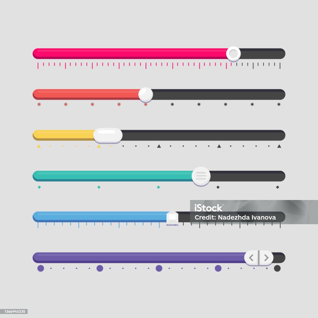 Slider Vector Simple Flat Design Sliders Set Vector Illustration Stock Illustration ...