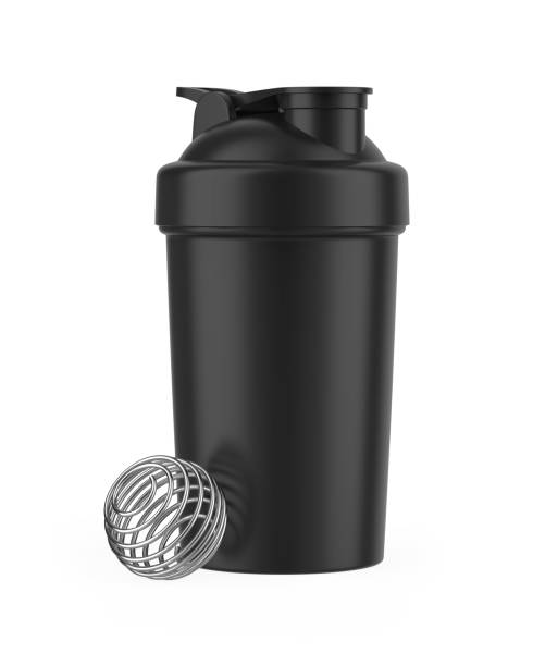 istock Blank white plastic shaker bottle with flip lid for mock up and template design. 1366945423