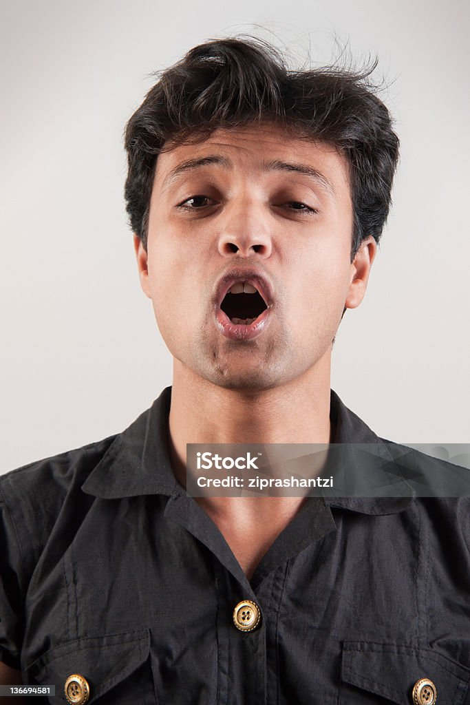 Indischer Mann mit Schreien's laut - Lizenzfrei Aufregung Stock-Foto
