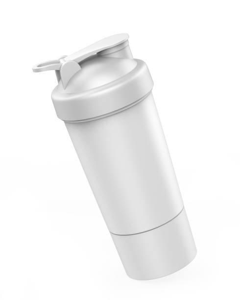 istock Blank white plastic shaker bottle with flip lid for mock up and template design. 1366946466