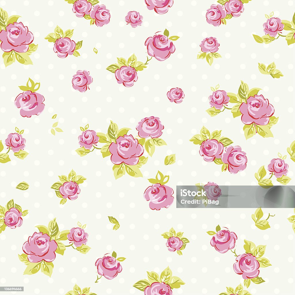 Seamless blue and cream wallpaper with pink roses Elegance Seamless wallpaper pattern with of pink roses on blue background, vector illustration Abstract stock vector