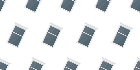 Vector Seamless Pattern Of Old Gray Windows Abstract Wall Texture Stock ...