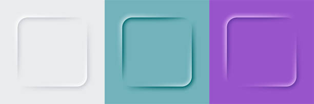 istock Set of abstract 3D white, green and violet corner square frame design. Collection of geometric backdrop for cosmetic product. Elements for design. Top view. EPS10 vector 1366947176