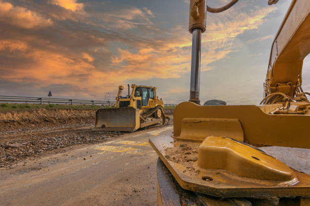 istock A bulldozer at a road construction site 1366948349
