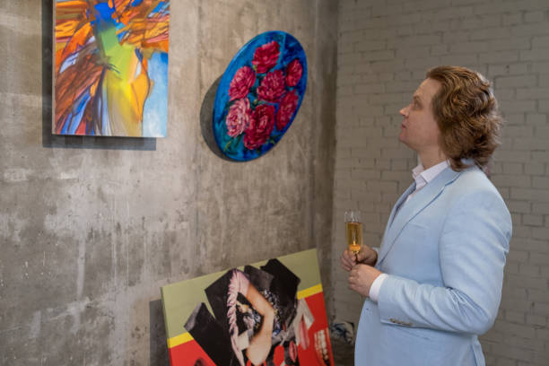 istock Man enjoying the modern art 1366948736