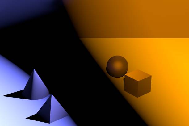 istock Cone pyramid ball and square minimalism. Orange geometric objects minimal abstract. 3D illustration. 1366950105