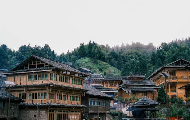 istock Traditional Chinese country cabin architecture 1366950159