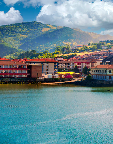 Zarautz town near the sea Zarautz is a town and municipality located in the Basque Country. This tourist village, located in the center of the Basque Coast. getaria stock pictures, royalty-free photos & images
