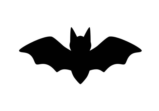 A Silhouette of a Bat Vector of a black silhouette of a bat bat stock illustrations