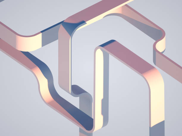 istock Abstract geometric background with bent stripes 3d 1366956167
