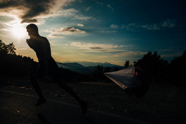istock Running with speed resistance. Workout outdoors 1366957008