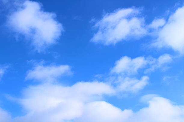 istock Beautiful blue sky and white cumulus clouds. Landscape. Background. 1366960336