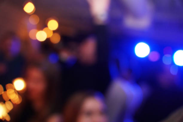 istock Blured background night scene in party night club. Bokeh light. 1366962793