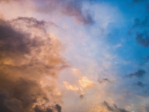 Beautiful, colorful and dramatic clouds. stock photo