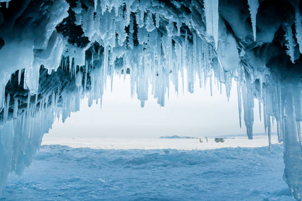 istock Icicles on the Lake Baikal in winter. 1366965461