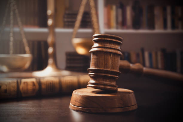istock Judge's gavel and scale. Law and justice system 1366965493