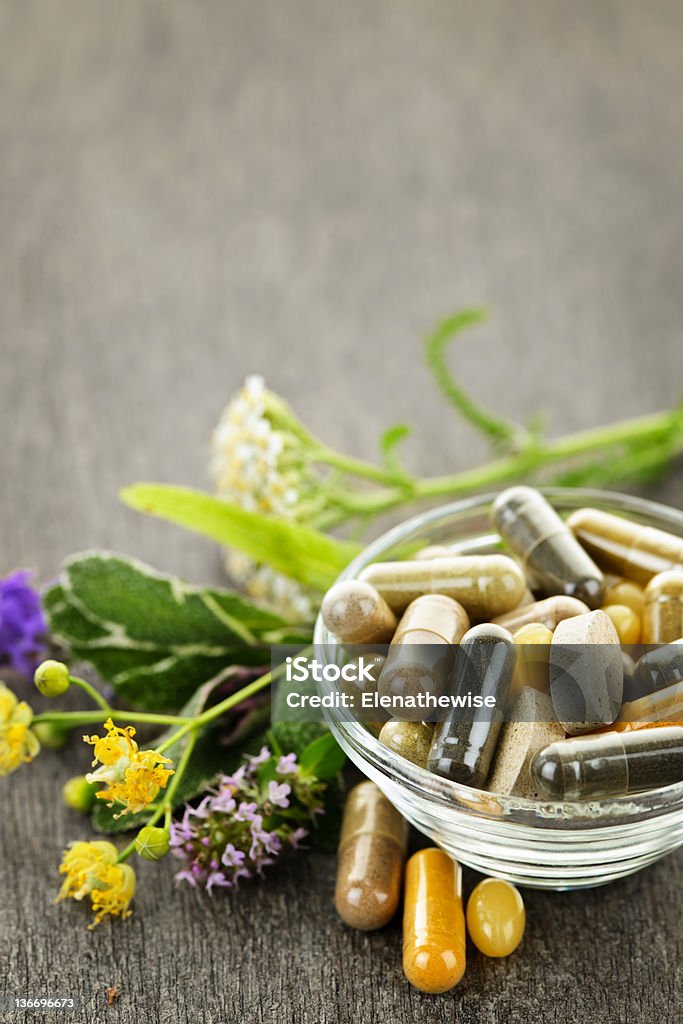 Kräutermedizin und Kräutern - Lizenzfrei Nahrungsergänzungsmittel Stock-Foto