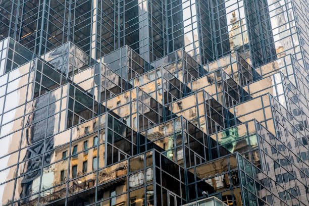 Low angle of tall building in manhattan
