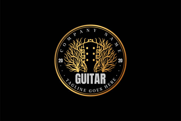 Negative Space Tumbleweed Guitar Country Music Western Vintage Retro Saloon Bar Cowboy symbol design Negative Space Tumbleweed Guitar Country Music Western Vintage Retro Saloon Bar Cowboy symbol design roots music stock illustrations