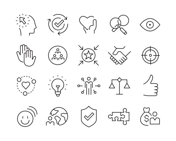 Business Ethics Icons - Vector Line Icons Business Ethics Icons - Vector Line Icons. Editable Stroke. Vector Graphic transparent stock illustrations