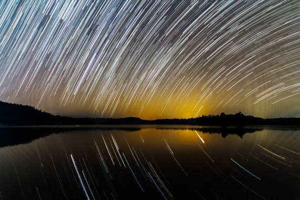 istock beautiful star trail in one night 1366969215