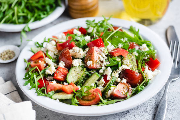 istock Vegetable salad with goat cheese 1366969843
