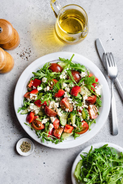 istock Summer vegetable salad with goats cheese 1366969872
