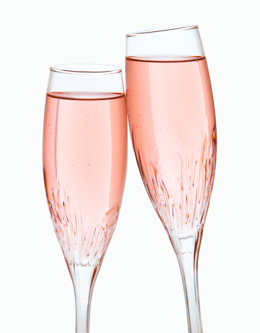 Two glasses of rose champagne