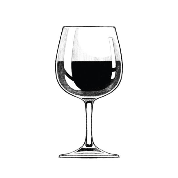 와인 글래스 그림이요 - wineglass wine glass red wine stock illustrations