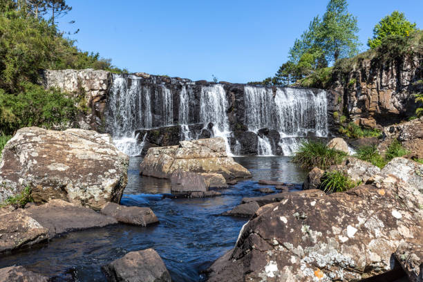 Stream and waterfall in mountainous region. Bom Jardim da Serra, state of Santa Catarina