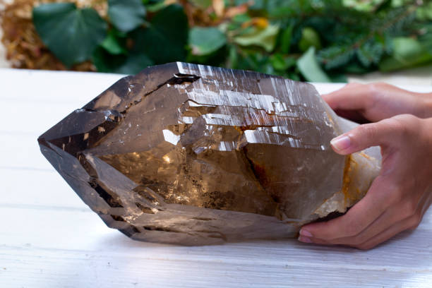 istock smoky, mineral specimen stone rock geology gem crystal 1366970708