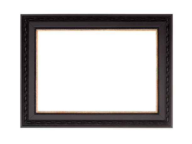 Picture Frame in Black, Modern Contemprary Style, White Isolated