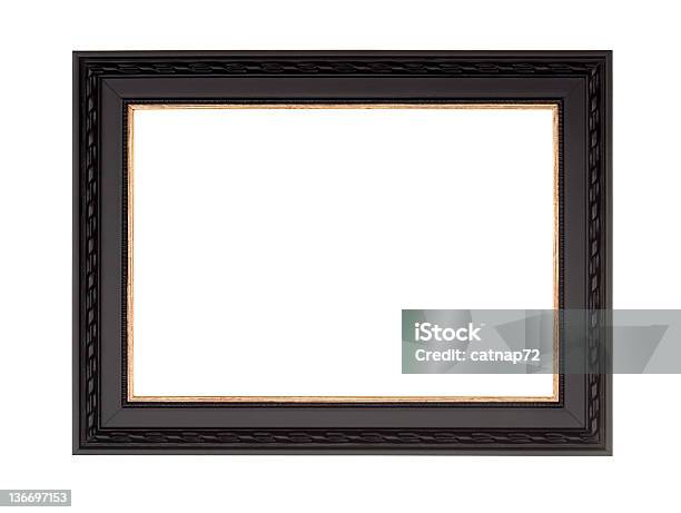 Picture Frame In Black Modern Contemprary Style White Isolated Stock Photo - Download Image Now