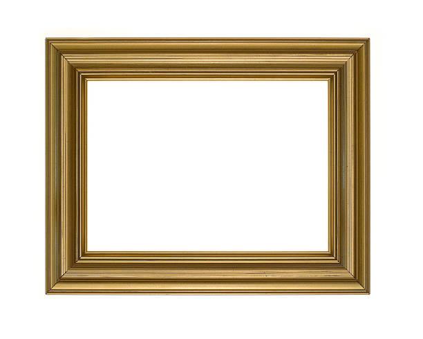 Gold Picture Frame, White Isolated