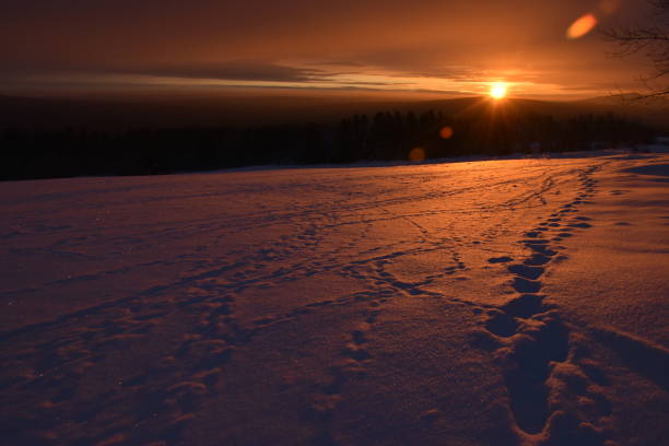 A sunrise on a cold morning, Sainte-Apolline, Quebec, Canada