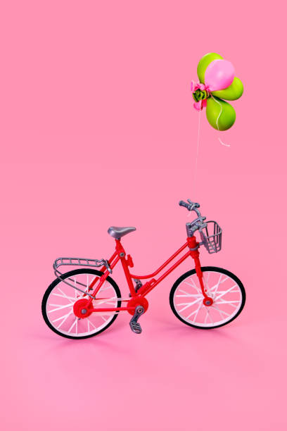 istock bicycle with several balloons tied to the handlebars 1366973194