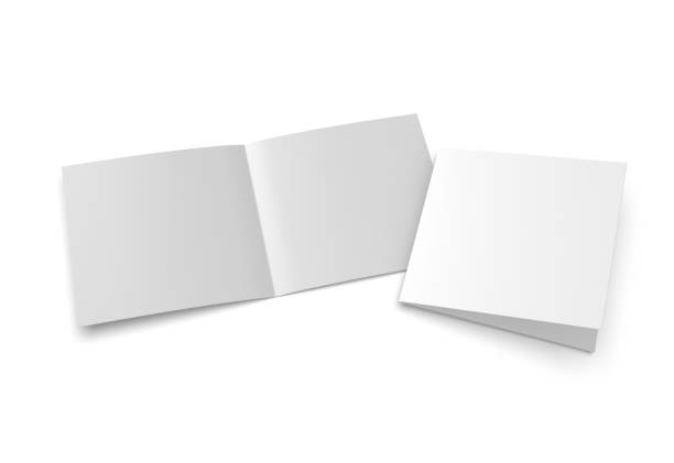 istock Blank square half fold brochure template for mock up and presentation design. 1366973306