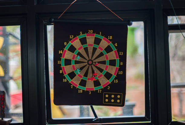 istock Dartboard game in the house 1366973322