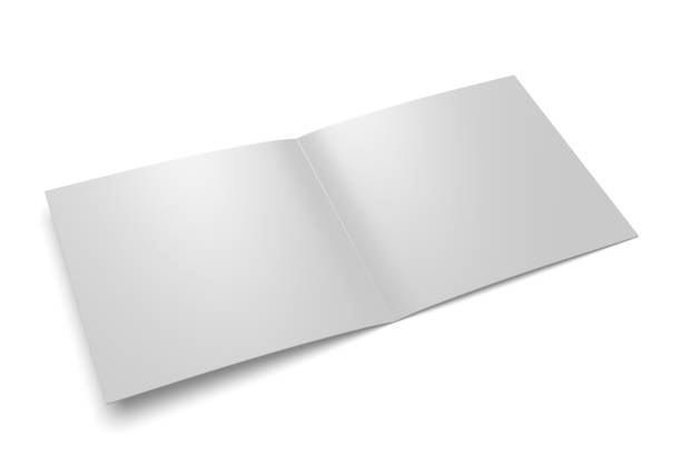 istock Blank square half fold brochure template for mock up and presentation design. 1366973491