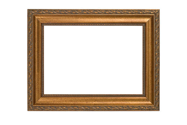 istock Gold Picture Frame, White Isolated, Dull Matte Finish 136697426