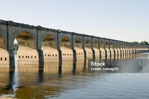 Bridge Arches In Long Perspective Stock Photo - Download Image Now - Arch - Architectural Feature, Arch Bridge, Architectural Feature