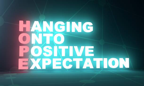 istock HOPE - Hanging Onto Positive Expectations acronym. Neon shine letters. 3D Render 1366977258