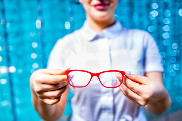 Hypermetropia Glasses on White Background